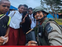 Patroli Humanis Satgas Ops Damai Cartenz di Kampung Kabiding, Kehangatan Warga dan Tawa Anak-Anak Warnai Pagi di Oksibil