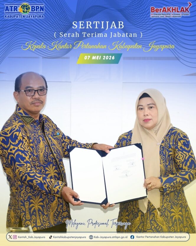 
					Serah Terima Jabatan Kepala Kantor Pertanahan Kabupaten Jayapura   