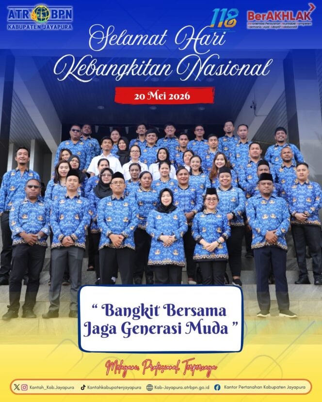 
					Kantor Pertanahan Kabupaten Jayapura mengikuti Upacara Peringatan Harkitnas ke-118 Tahun