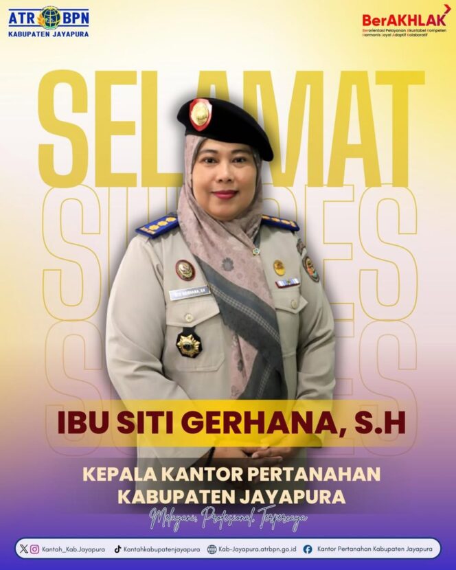 
					Menteri ATR/BPN Melantik Pejabat Baru Kepala Kantor Pertanahan Kabupaten Jayapura
