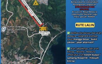 Satlantas Polresta Jayapura Kota Siapkan Rekayasa Lalu Lintas di Skyland, Penutupan Jalan Berlangsung 6 Hari
