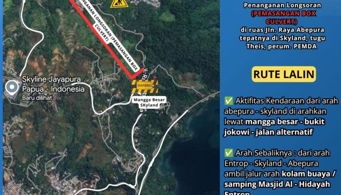 Satlantas Polresta Jayapura Kota Siapkan Rekayasa Lalu Lintas di Skyland, Penutupan Jalan Berlangsung 6 Hari